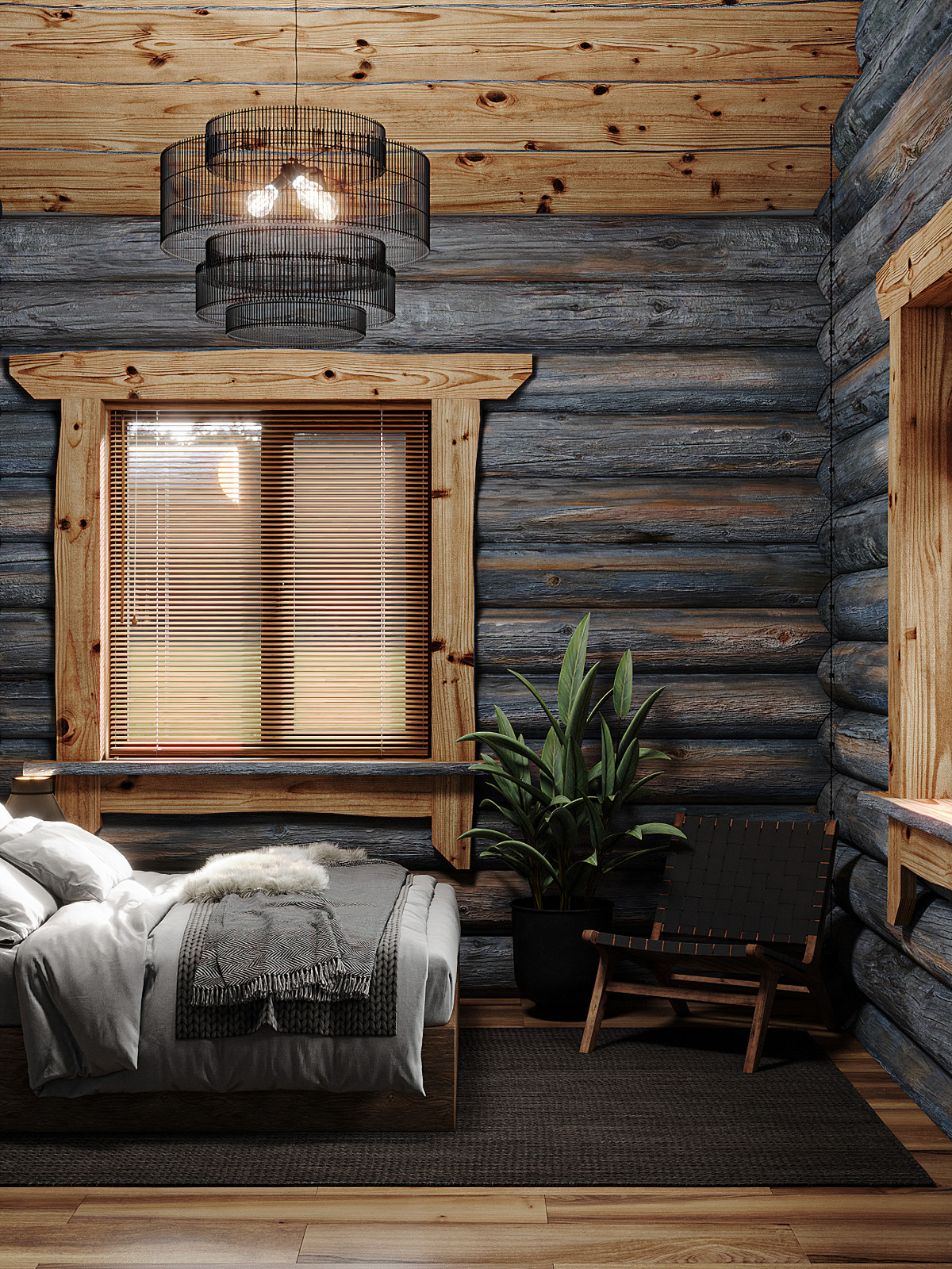 Дом из кело для рыбалки. Спальня