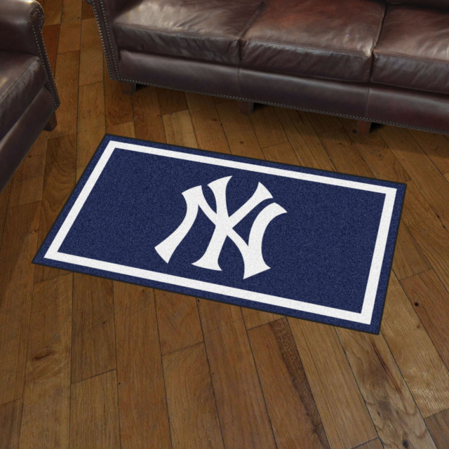 MLB New York Yankees Rug 3'x5' Contemporary Novelty Rugs by