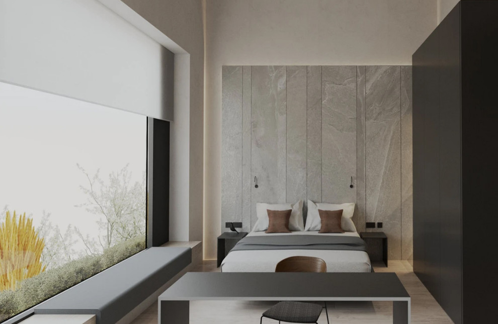 Мастер спальня в современном стиле  ( спальня, ванная, гардероб)