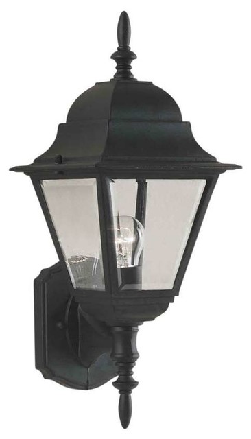 Forte Lighting 1 Light Cast Aluminum Outdoor Wall Lantern in Black