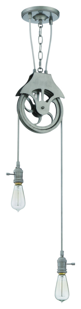 Craftmade Jeremiah Design-a-fixture Aged Galvanized Two-Light 7.5'' Wide Pendant