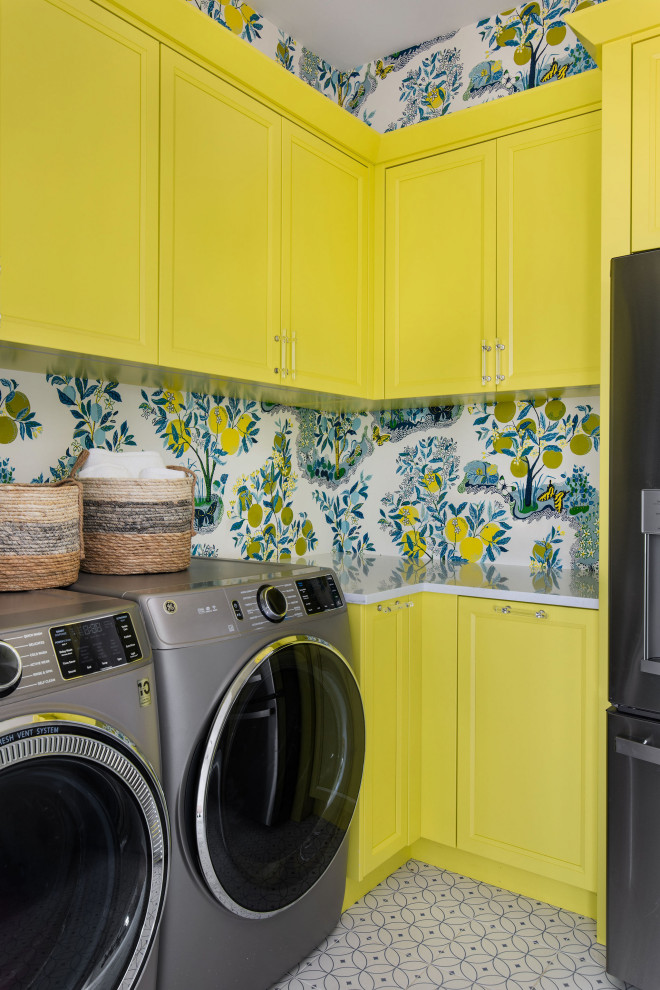 Transitional laundry room photo in Austin