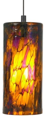 LBL Lighting Abbey Grande Amber-Purple 26W 1 Light Foyer Pendant