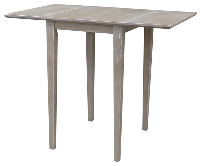 Small Solid Wood Drop Leaf Table Washed Gray Taupe Farmhouse Small Solid Wood Drop Leaf Table Washed Gray Taupe