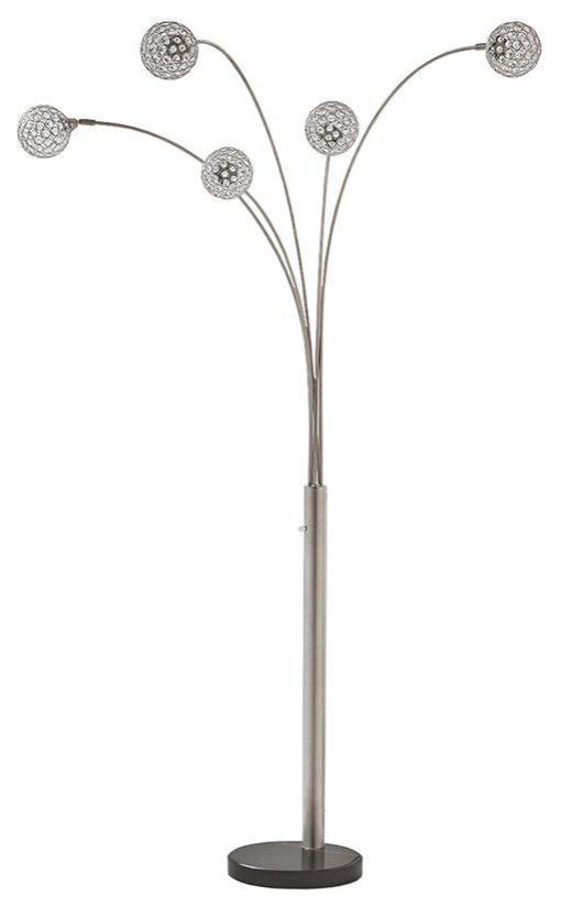 Ashley Furniture Winter Metal Arc Lamp in Silver