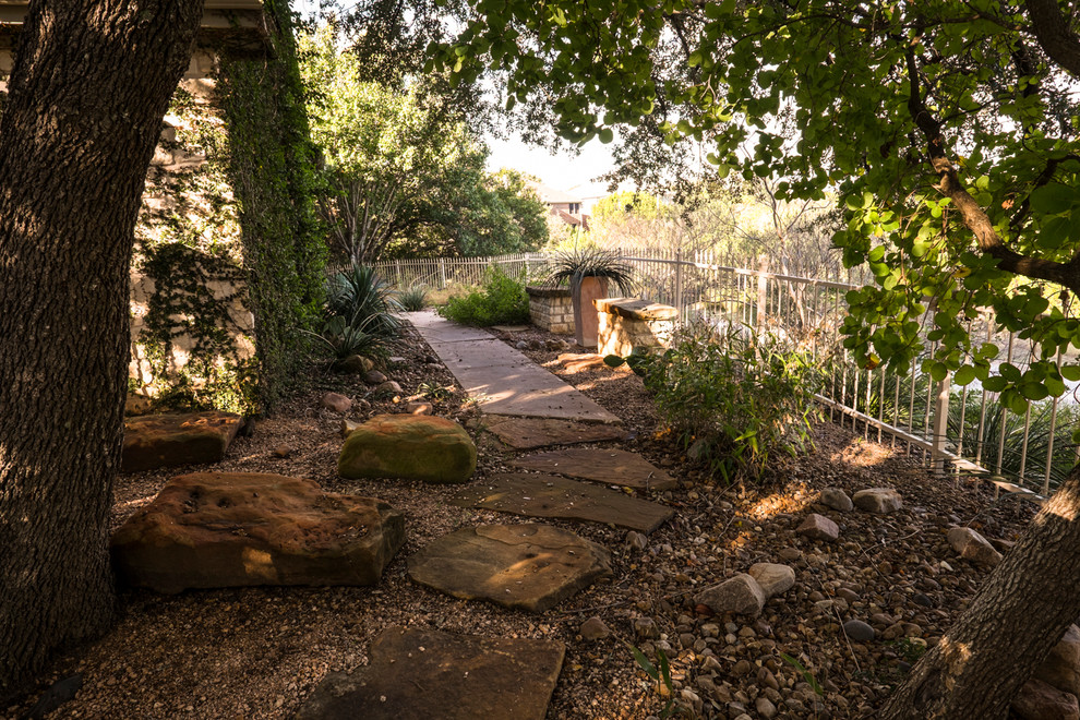 Shaded xeriscape in Austin.