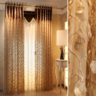 Customized Curtains in Golden Color - Midcentury - Curtains - san ...