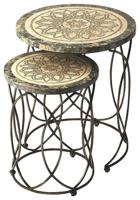 Butler Kinich Fossil Stone Nesting Tables