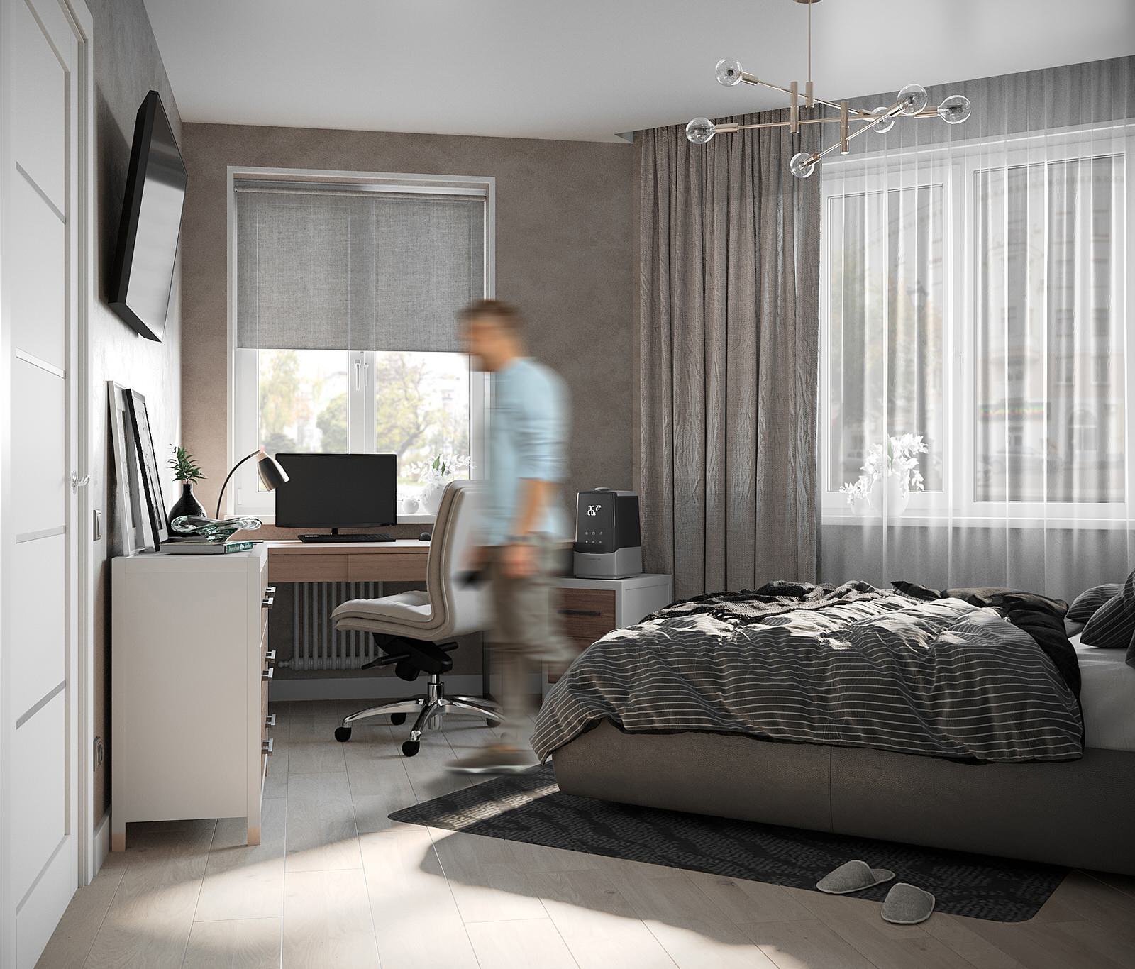 Спальня с рабочим местом