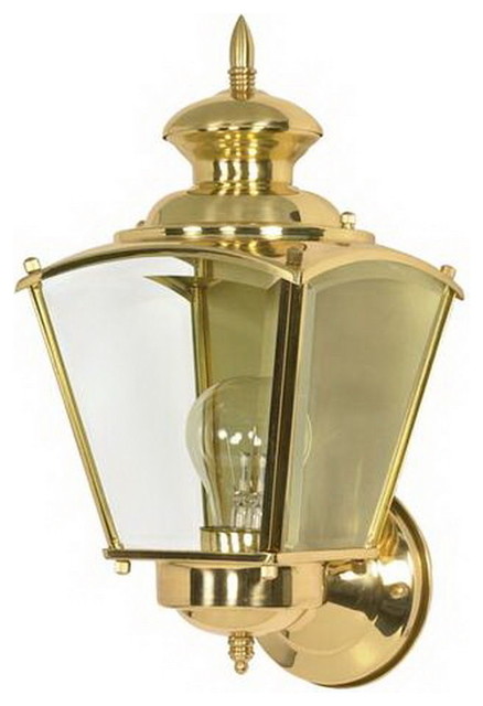 Polished Brass And Clear Beveled Glass Exterior Wall Light Fixture Polished Brass And Clear Beveled Glass Exterior Wall Light Fixture Traditional Outdoor Lights Sconces By Lighting
