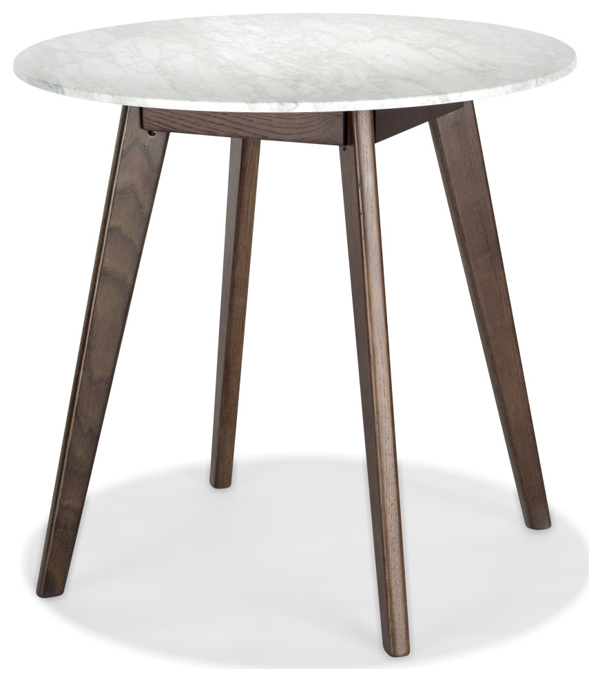 Poly and Bark Riley Marble Round Dining Table Midcentury Dining