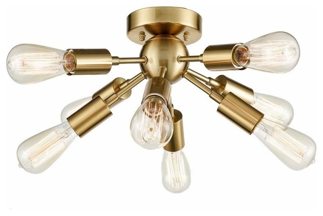 3 Light Antique Sputnik Ceiling With Br Finish Sputnik Ceiling Light With Br Finish