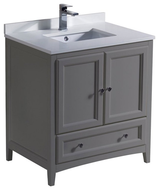 Fresca Oxford 30" Traditional Wood Bathroom with Top/Sink in