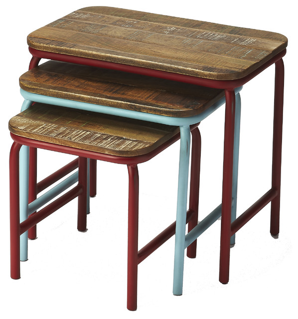 Butler Industrial Chic Nesting Tables 3 Piece Set Farmhouse Butler Industrial Chic Nesting Tables 3 Piece Set Farmhouse Coffee Table Sets By Specialty Company