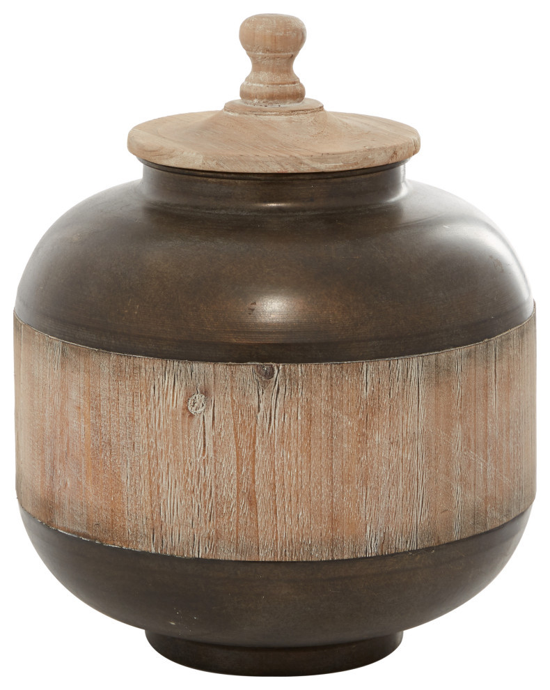 Rustic Brown Metal Decorative Jars 43444 French Country Decorative Jars And Urns by