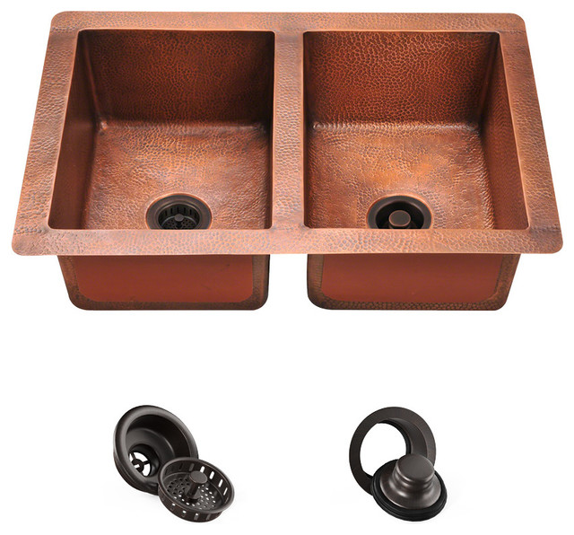 902 Equal Double Bowl Copper Sink Kitchen Sinks By Mr Direct Equal Double Bowl Copper Sink Strainer And