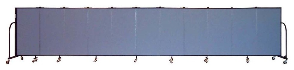 Freestanding 48 in. Portable Room Divider w 11 Panels (Primary Blue Fabric)