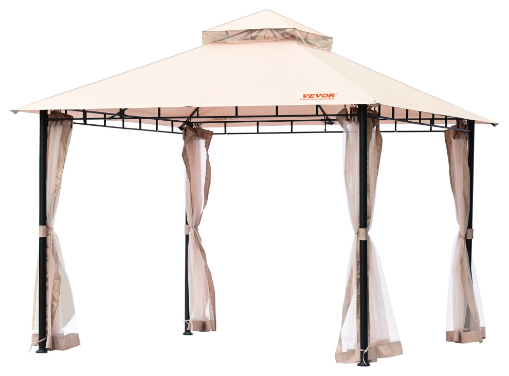 VEVOR Patio Gazebo Backyard Gazebo Tent 10x10' for 6-8 Person With Mesh Netting
