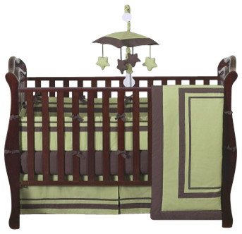 Hotel Green and Brown 9-Piece Crib Bedding Set