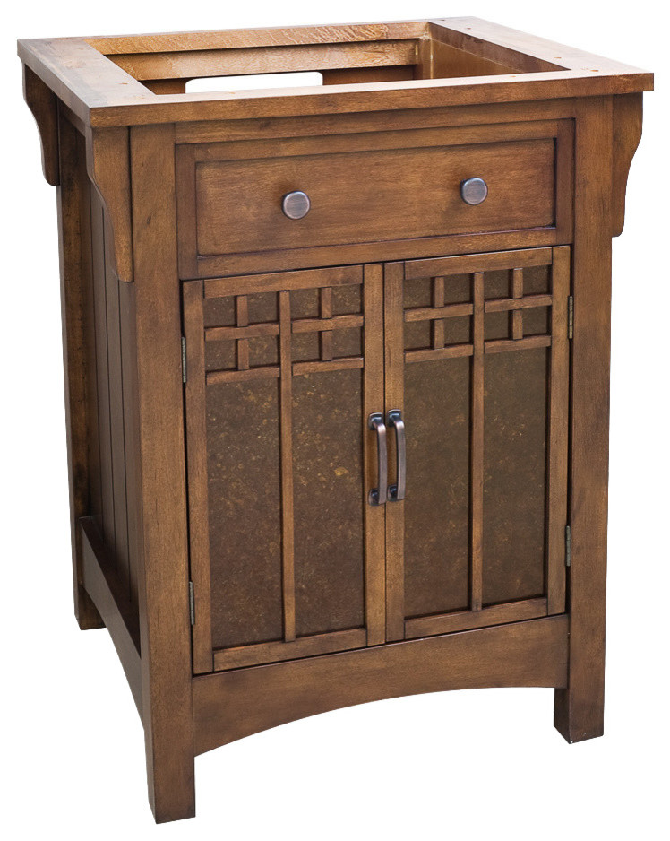 Westcott Wright Vanity With Glass Inserts, 28" Craftsman Bathroom