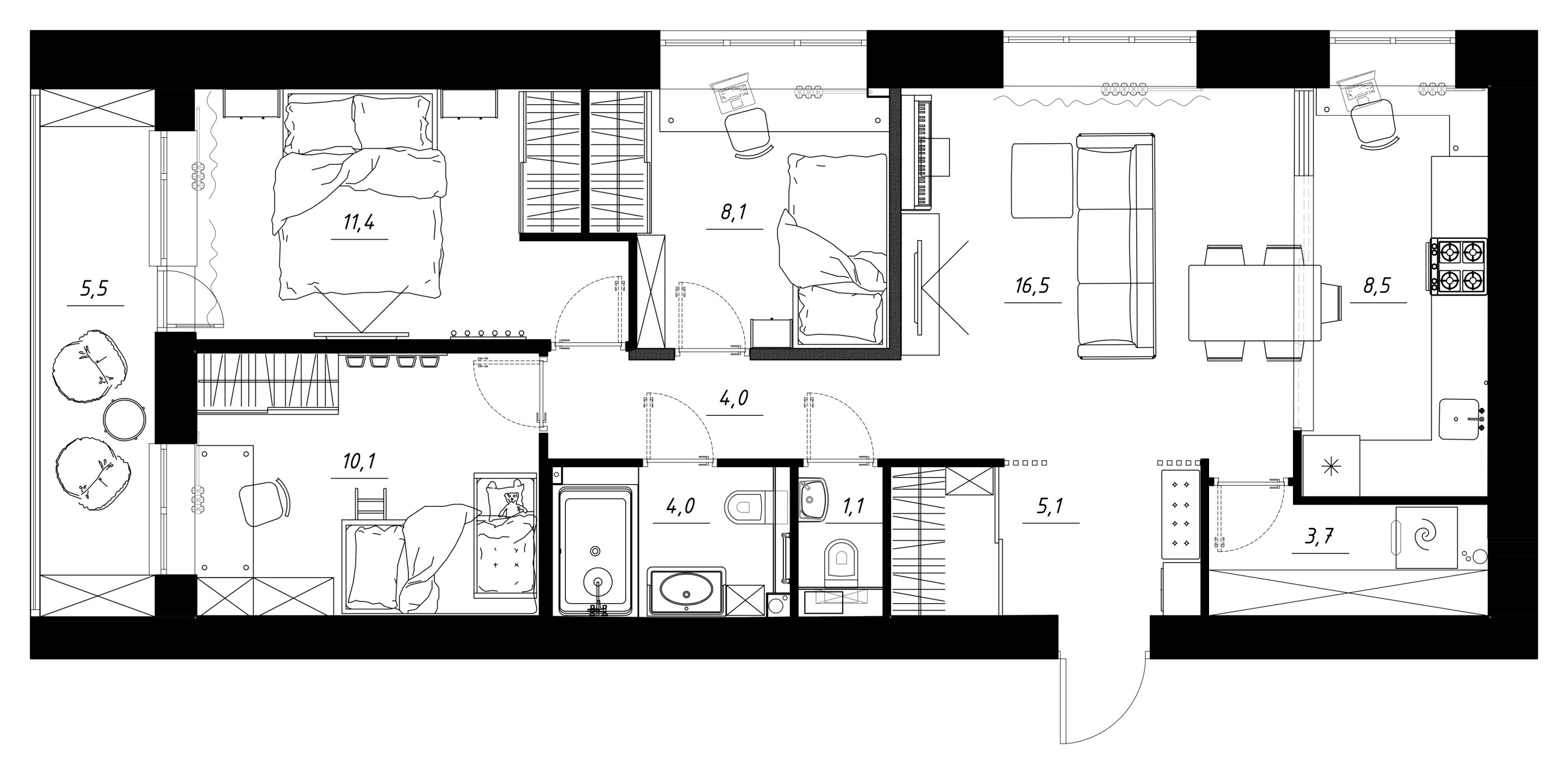 До и после: 78 кв.м — квартира, которую «строили» вокруг мебели | Houzz  Россия