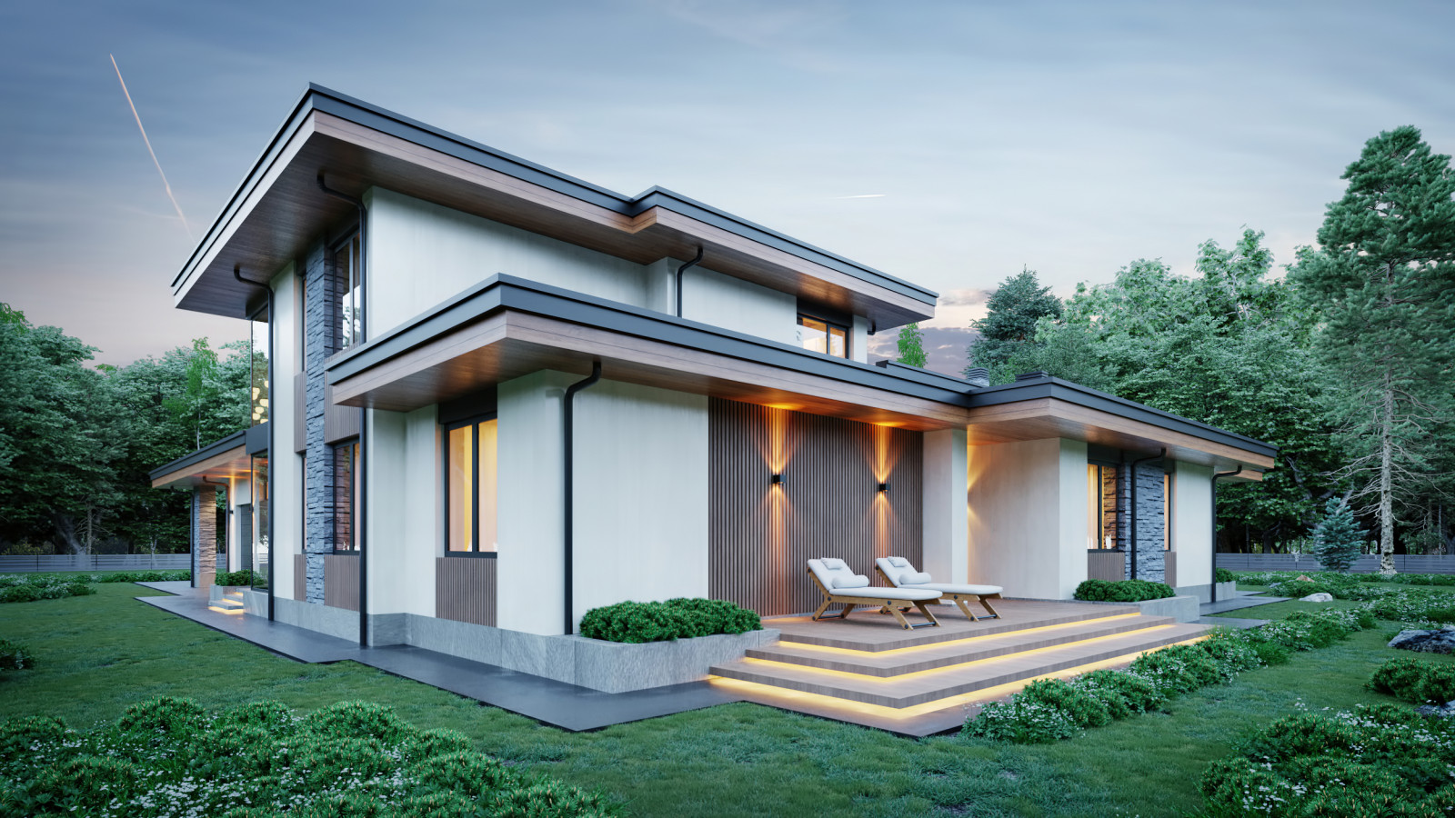 Проект индивидуального жилого дома и бани в КП "Руза Фэмили Парк"