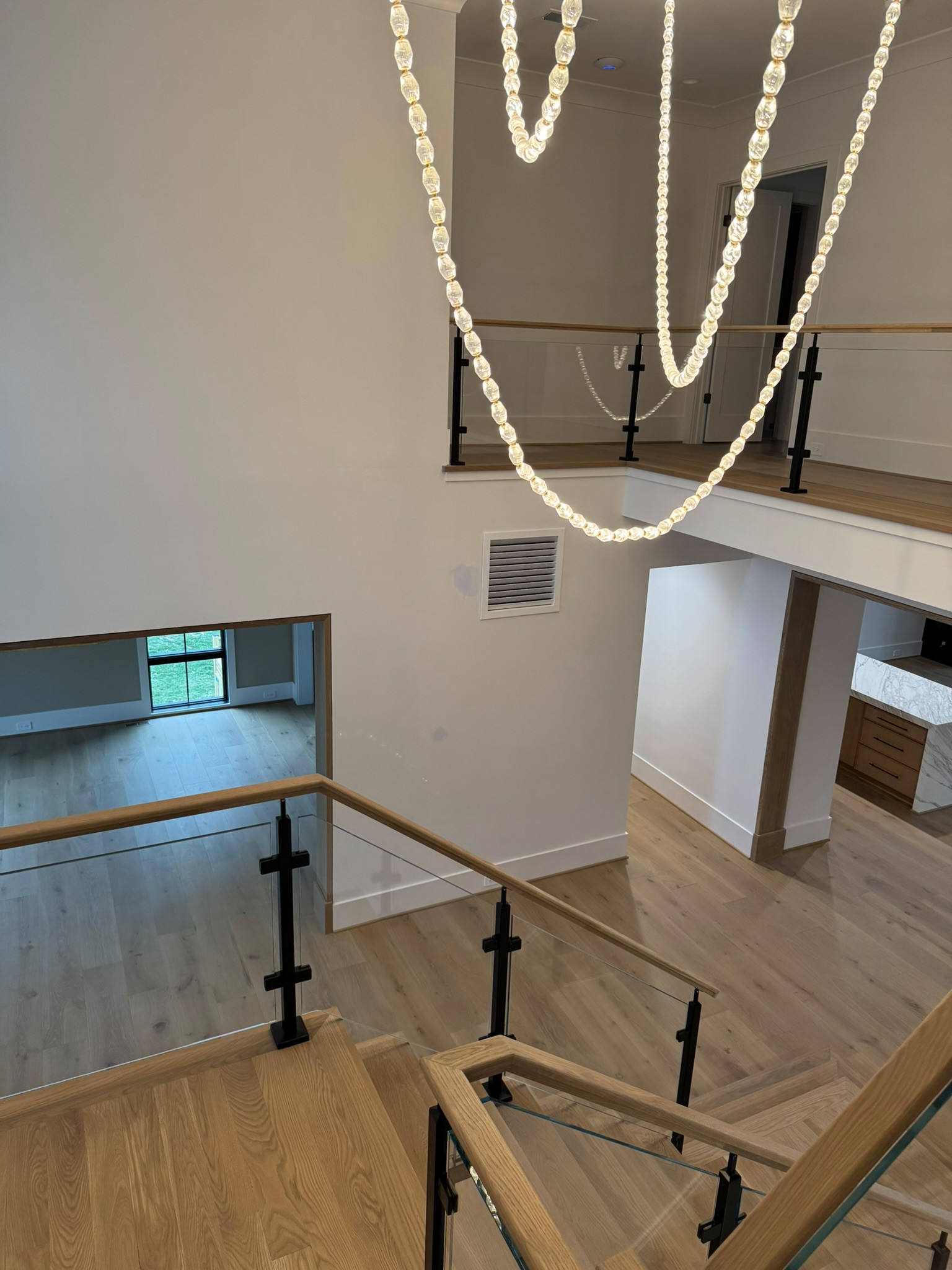 134_Modern White Oak Stair with Glass Balustrade, Vienna, VA 22180