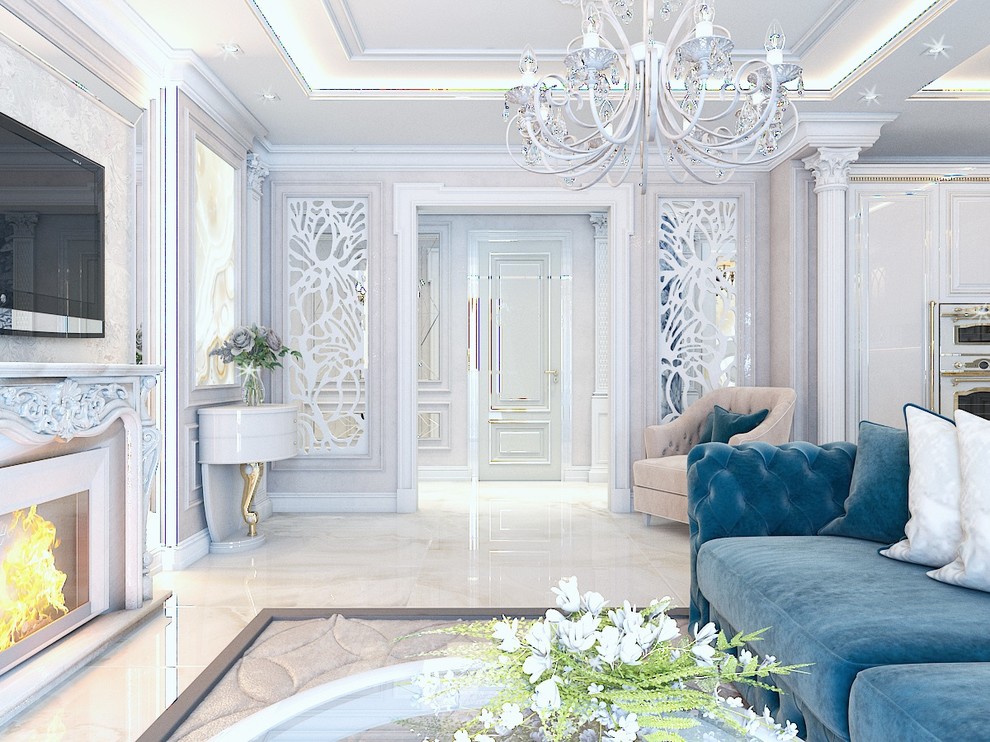 Кухня-гостиная-холл в 3-комнатной квартире. г.Ростов-на-Дону