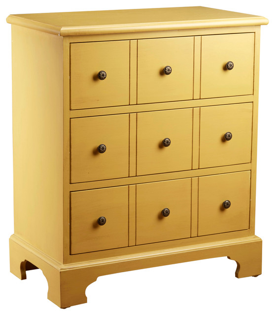 Yellow 3Drawer Nightstand Transitional Nightstands And Bedside