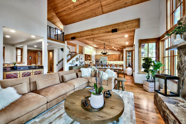 Tahoe Residence rustik-vardagsrum