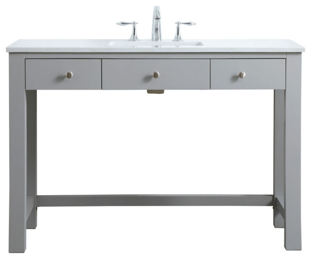 48" ADA Compliant Bathroom Vanity, Gray Transitional Bathroom