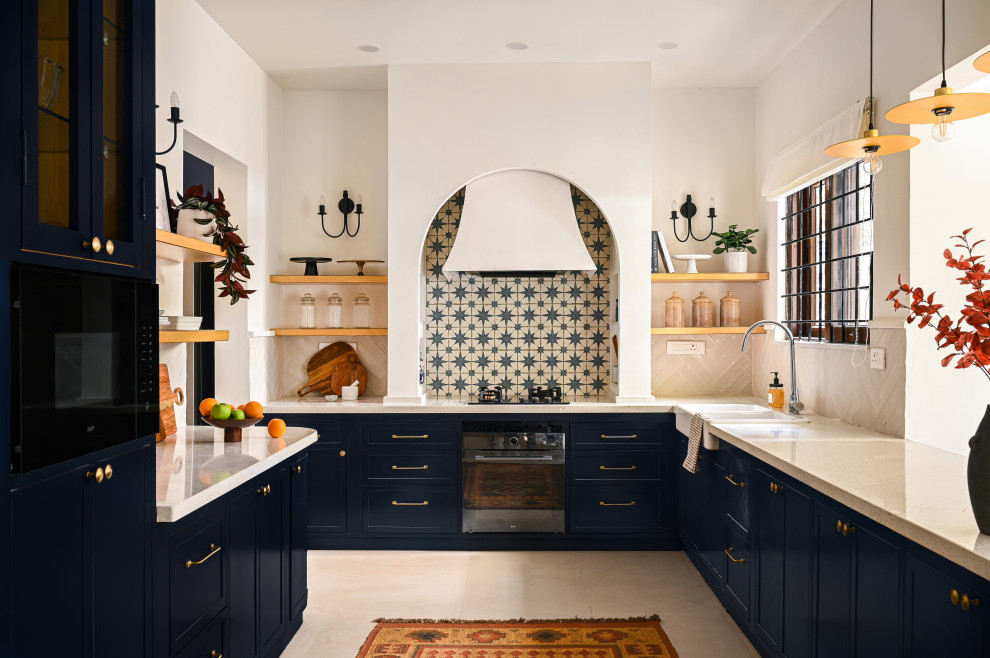 This is an example of a mediterranean kitchen in Bengaluru.