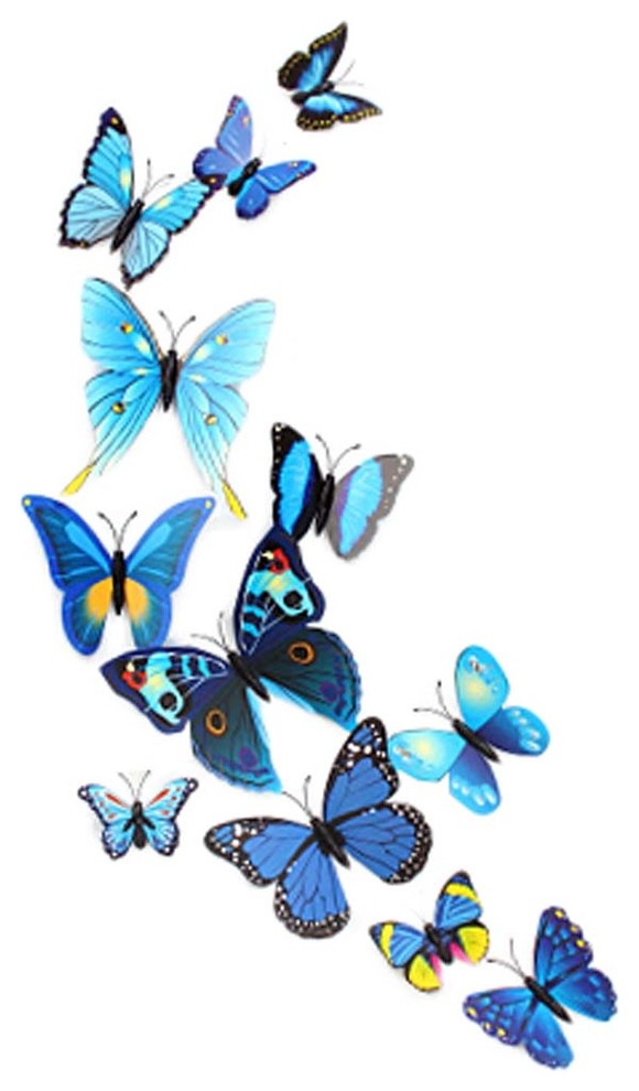 Wall Stickers Fridge Stickers Wall Decoration 24 Pieces Butterfly