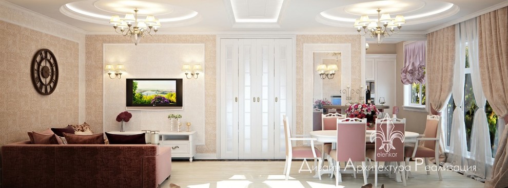 гостиная ДОМ 150 М2 П. ЯБЛОНОВСКИЙ КЛАССИКА