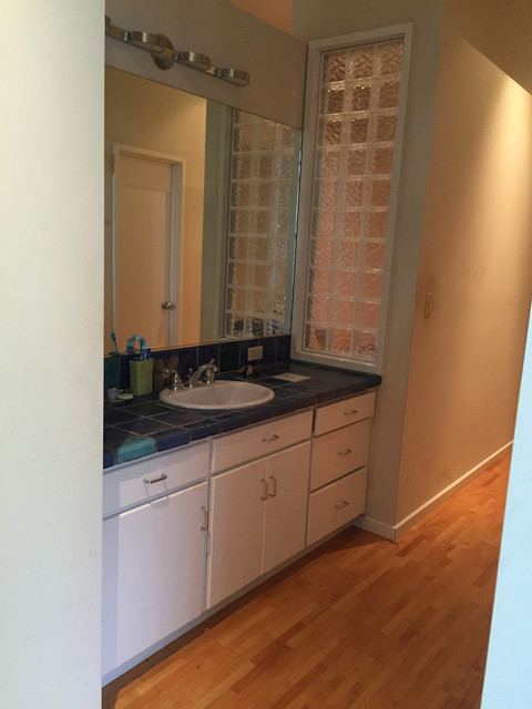 Mid-Mod Split Master Bathroom 