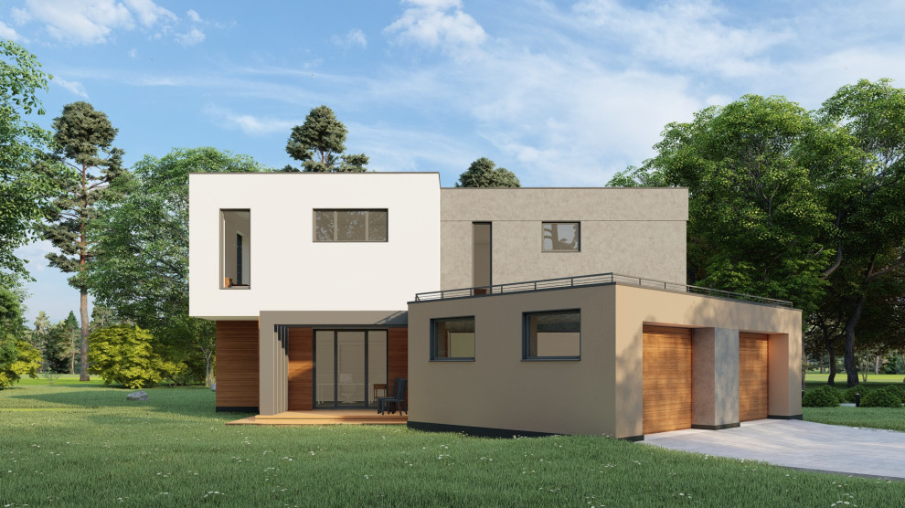 Загородный дом в стиле минимализм, 330 м.кв.