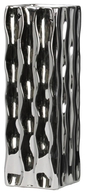 Urban Trends Ceramic Vase, Silver