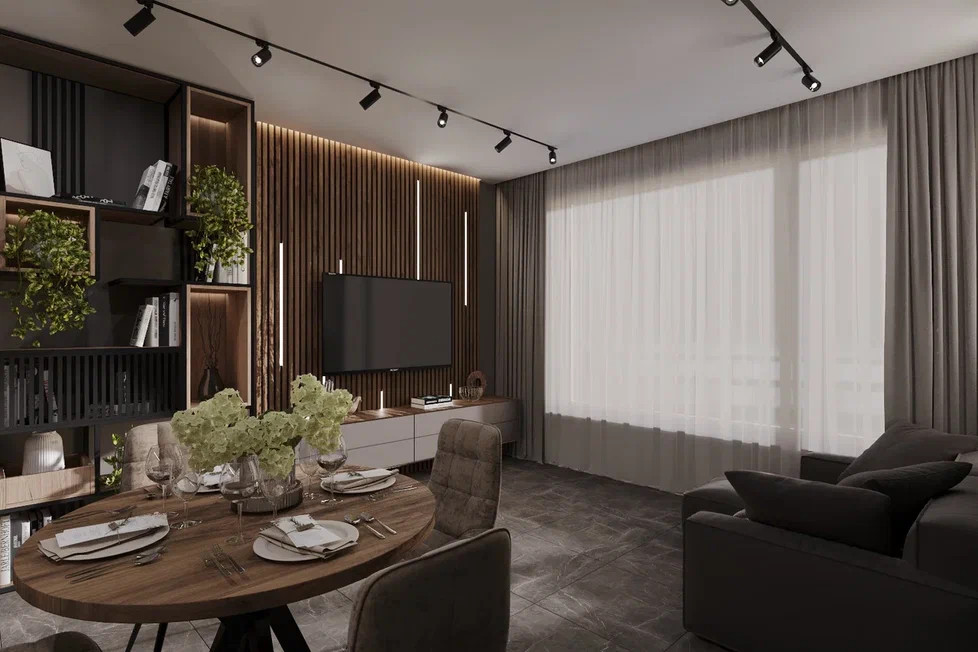 Ремонт квартиры для молодого человека в теплых тоннах