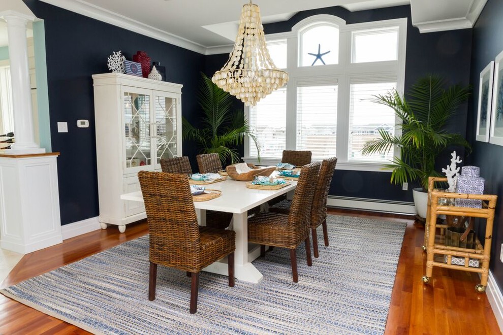 This is an example of a beach style dining room in Philadelphia.