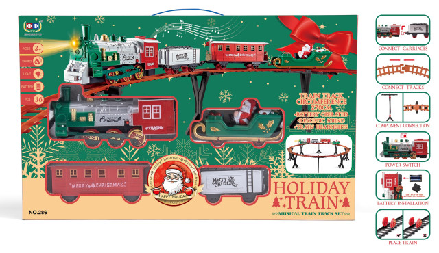 Dynamic Train Set 36 Pc Battery Operated Lighted & Animated Train Set with Raised Track ...