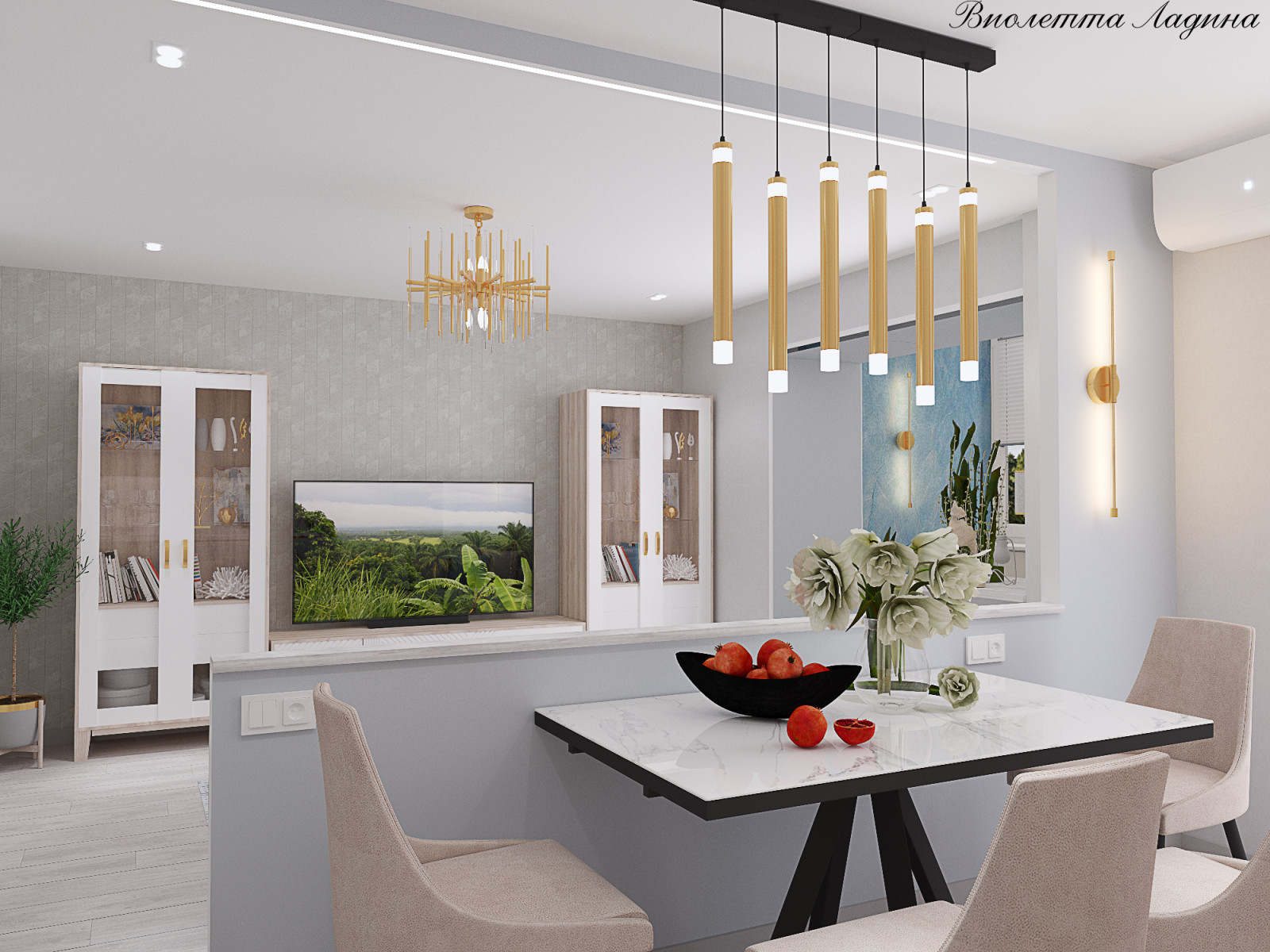 Квартира  в светлых тонах.. Двушка.