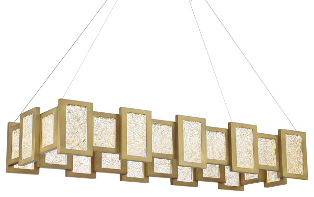 Fury LED Linear Pendant in Aged Brass
