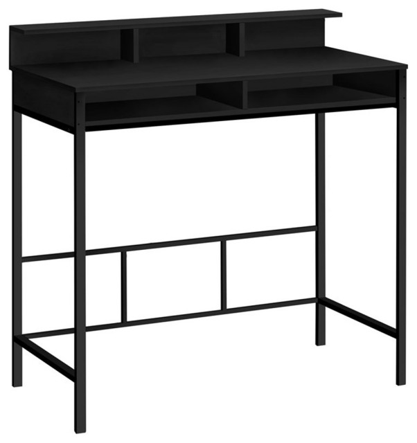 Computer Desk Home Office Standing 48"L Work Laptop Metal Black Transitional Desks And