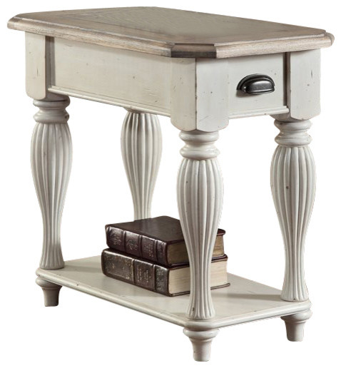 Riverside Furniture Coventry Two Tone Chairside Table In Dover White Riverside Furniture Coventry Two Tone Chairside Table In Dover White