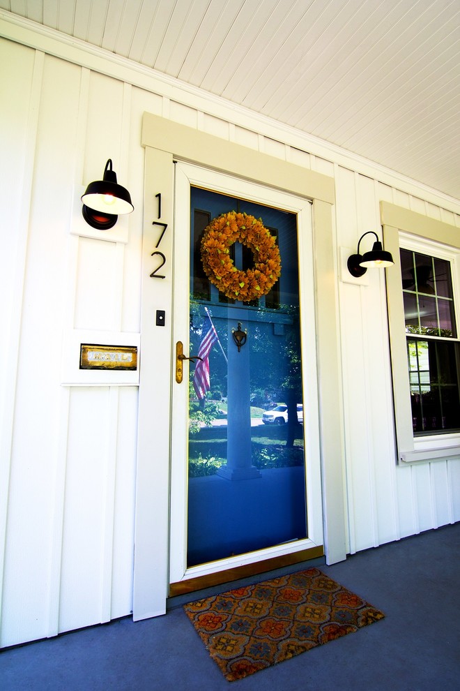 Inspiration for a rustic entryway remodel in Orange County