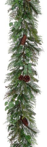 Silk Plants Direct Pine Cone, Juniper and Pine Garland, Pack of 2