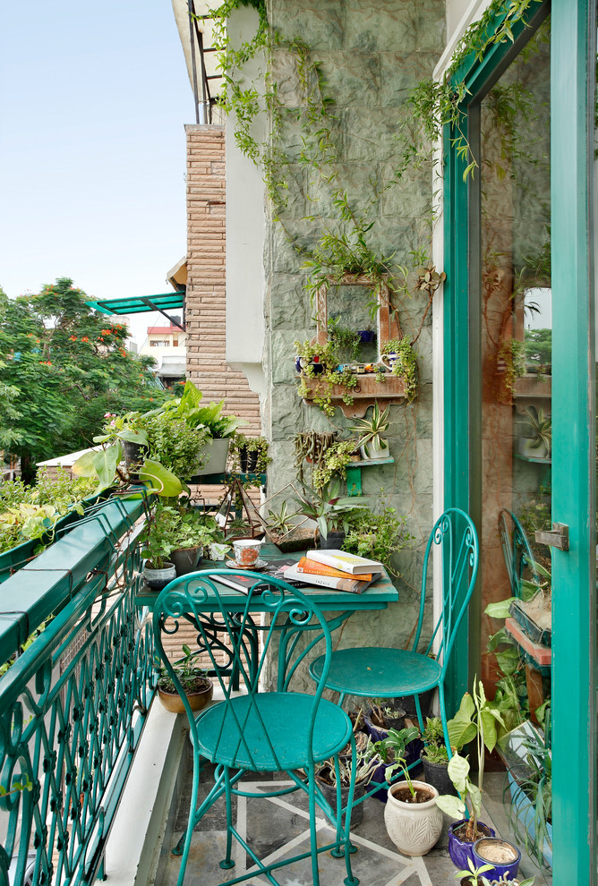 Design ideas for an eclectic balcony in Delhi.