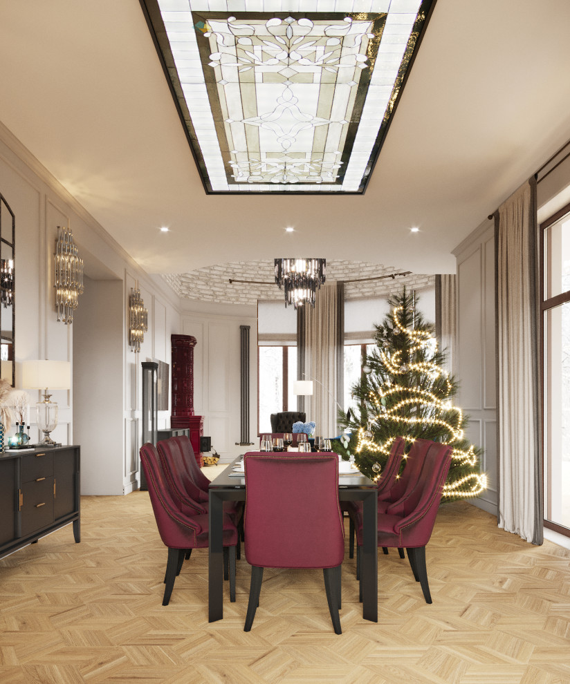 столовая с витражным потолком