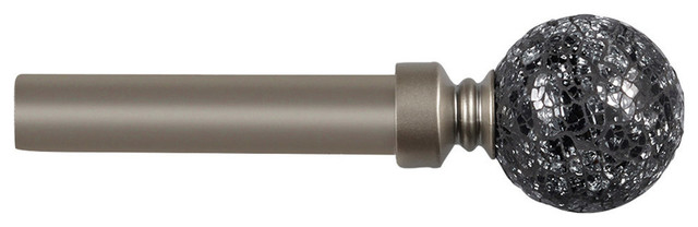 Black Pearl Mosaic 1 Curtain Rod Finial Set Contemporary
