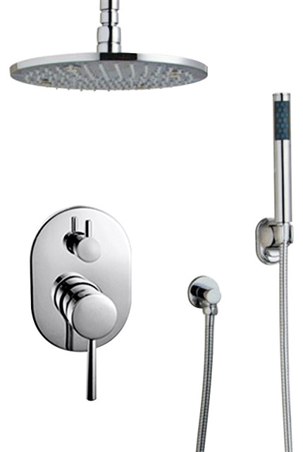 Florence Led Rain Shower System With Handheld Shower Head Contemporary Showerheads And Body Sprays By Bathselect